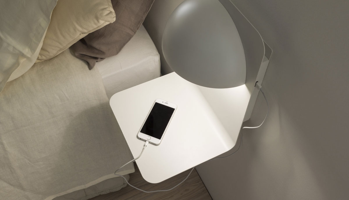 Frandsen Copenhagen bedside lamp in a bedroom setting
