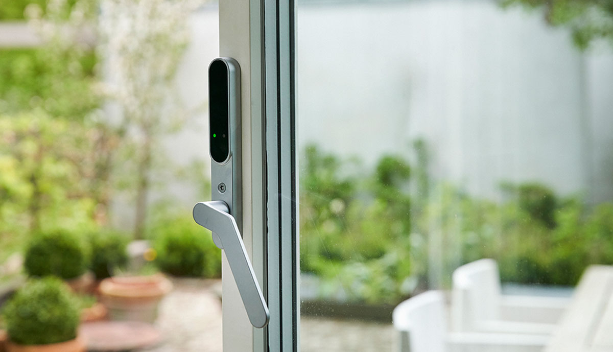 SecuYou Smart Lock installed on a patio door