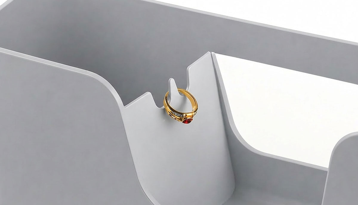 Guzzini sink caddy detail with ring holder