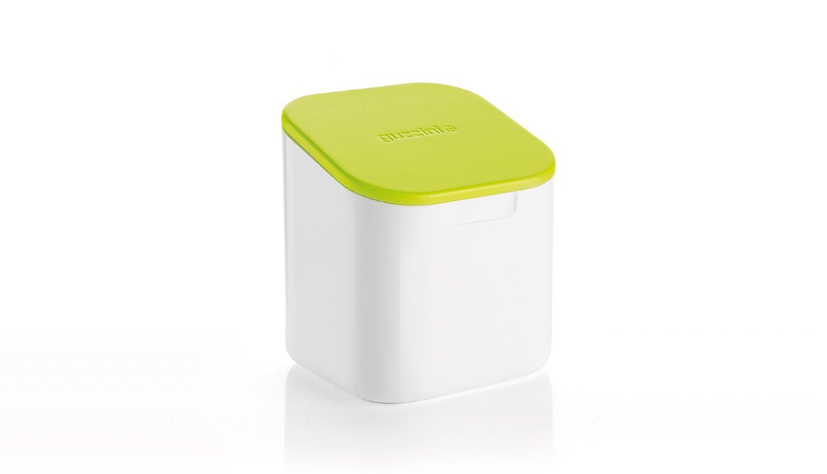 Guzzini storage container with green lid